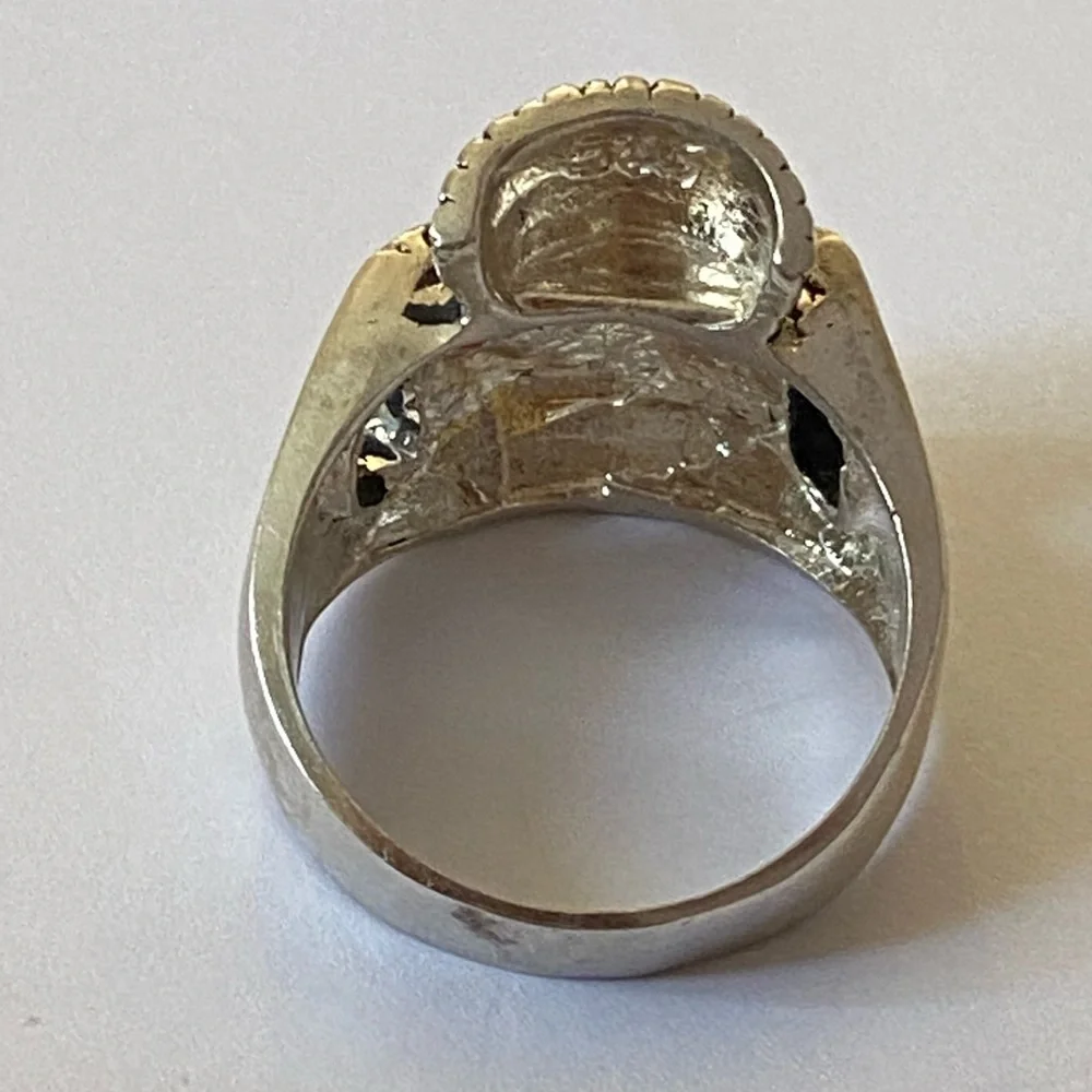 925 sterling silver biker pirate skull ring pink